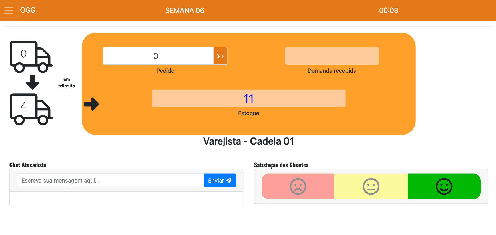 Interface de decisão simplificada
