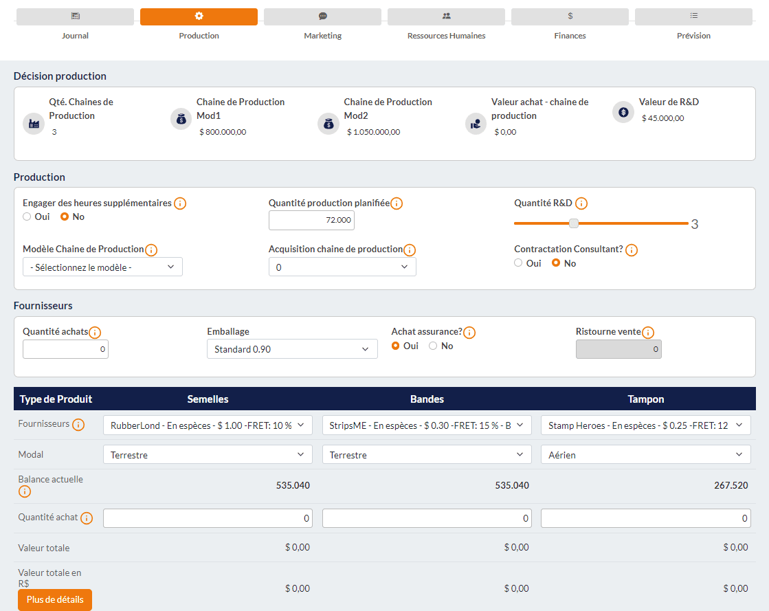 Gestion des opérations